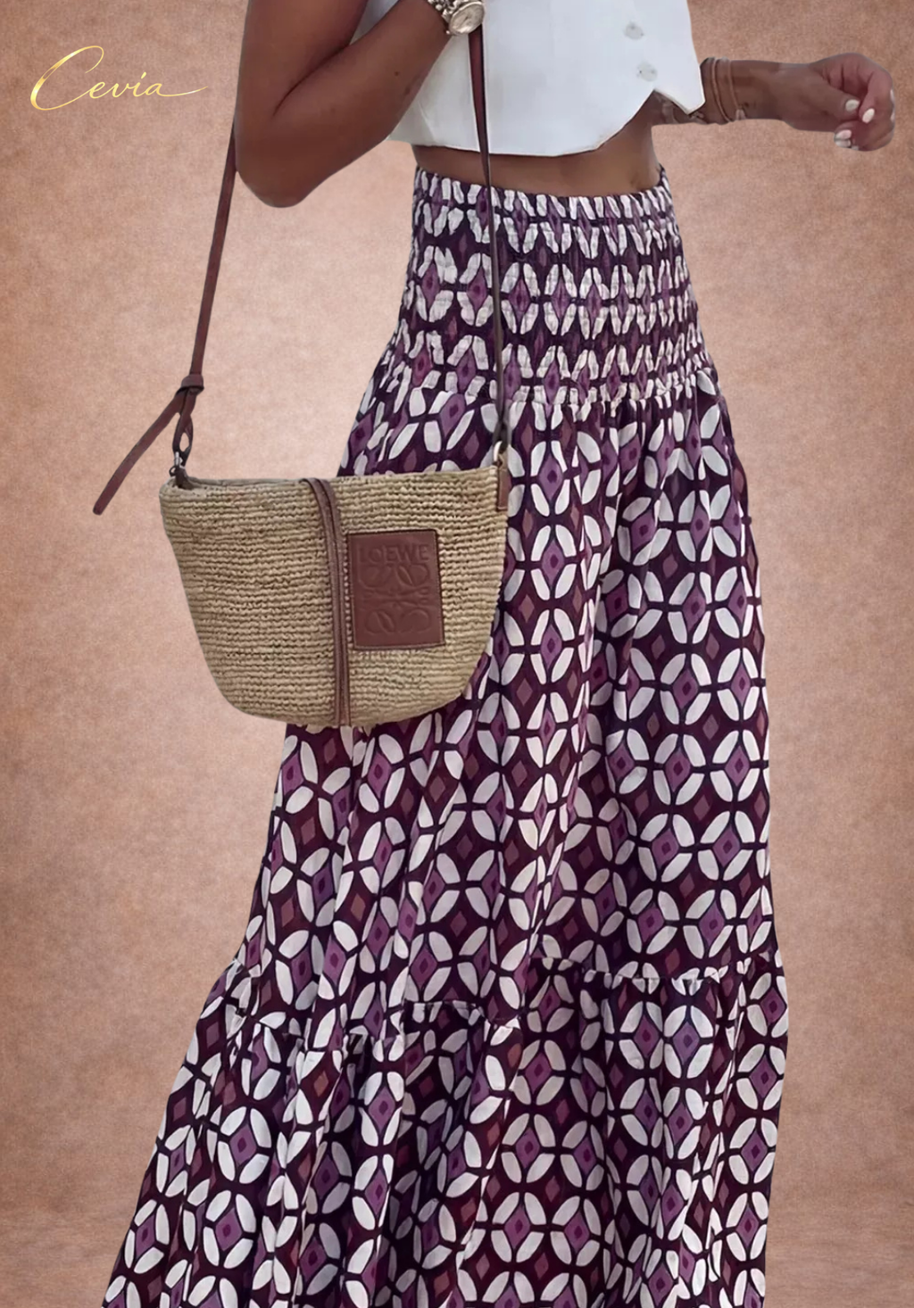 The Midnight Mosaic Tiered Maxi Skirt
