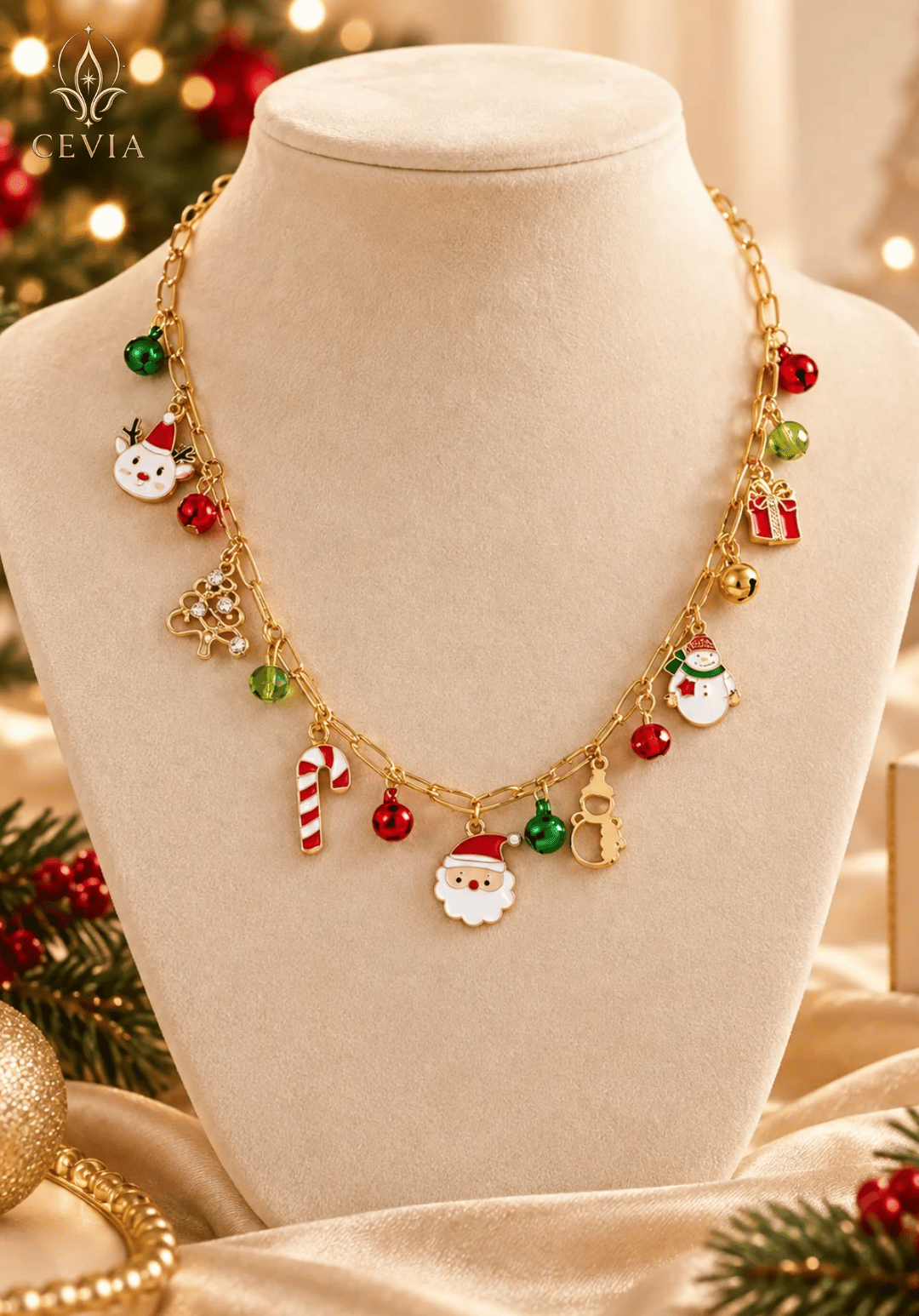 قلادة Holly Jolly Christmas بالتعليقات