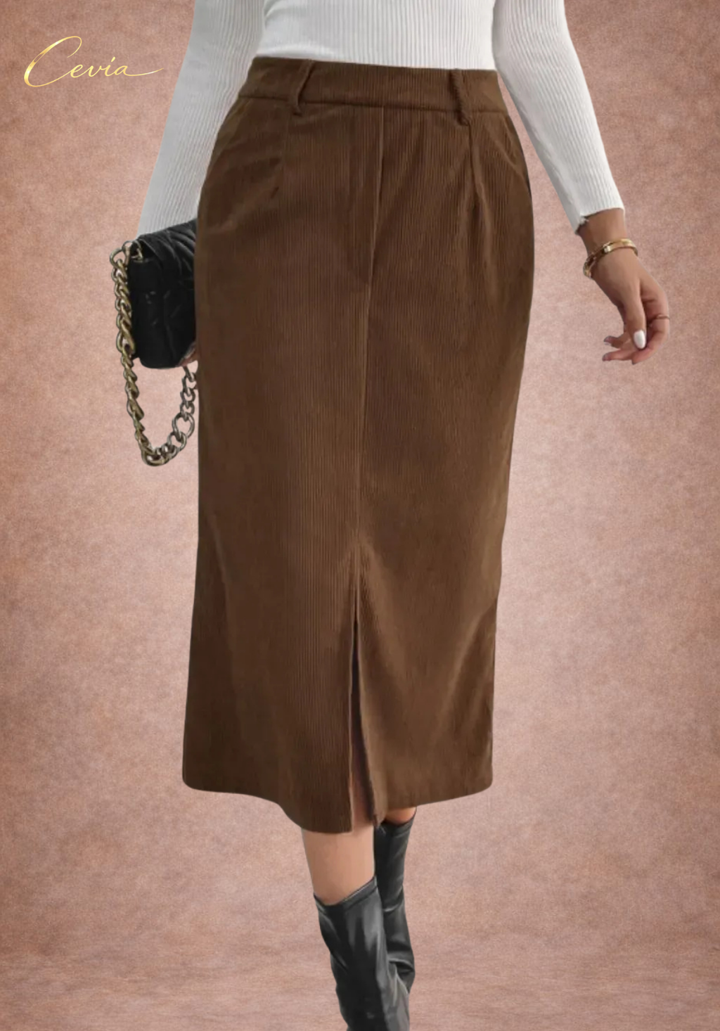 The Marcele Corduroy Midi Skirt