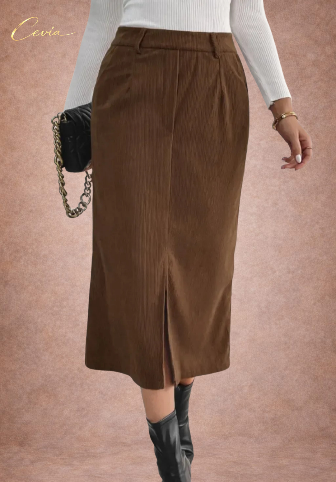 The Marcele Corduroy Midi Skirt
