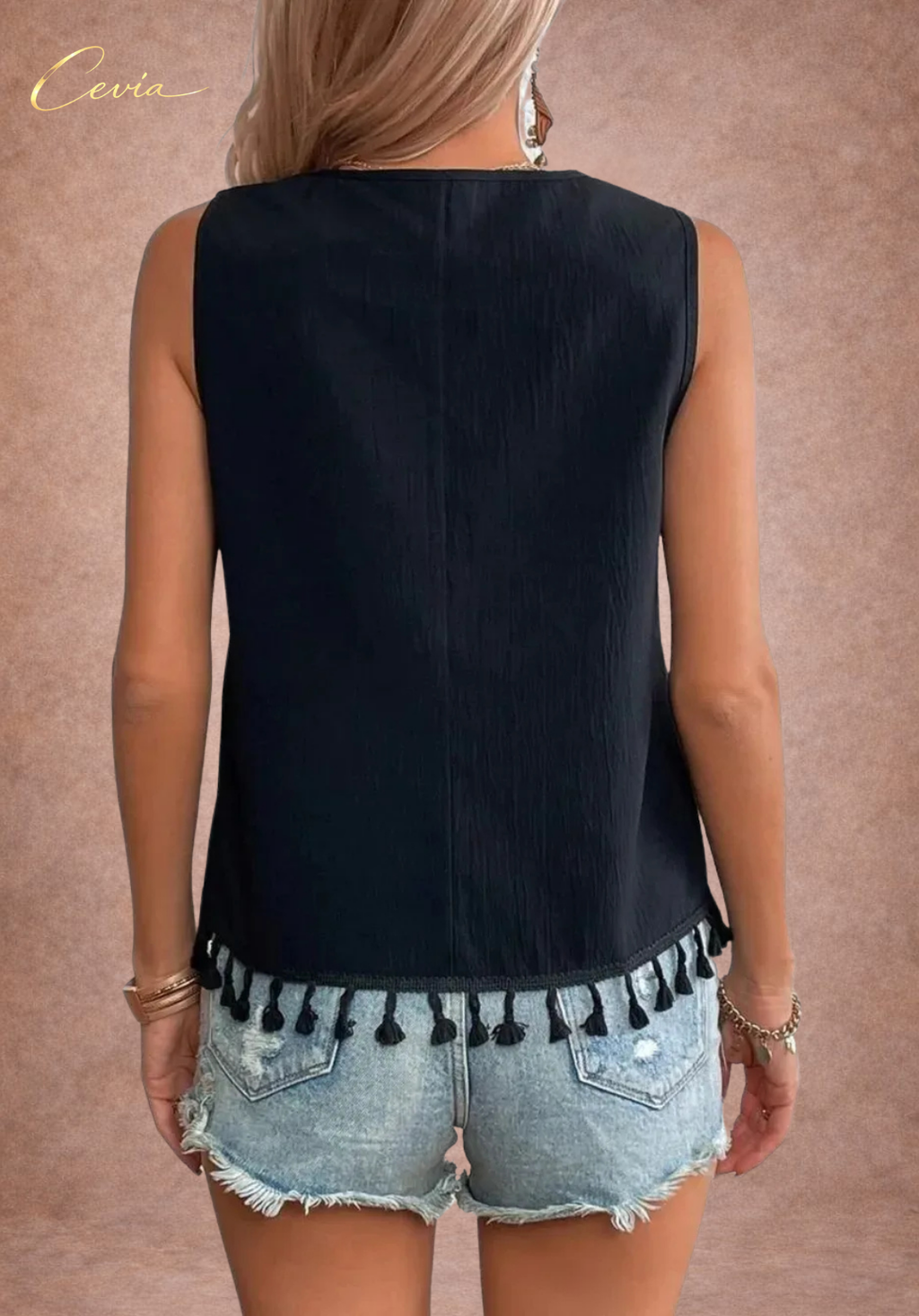 The Bohemian Riviera Tassel Blouse