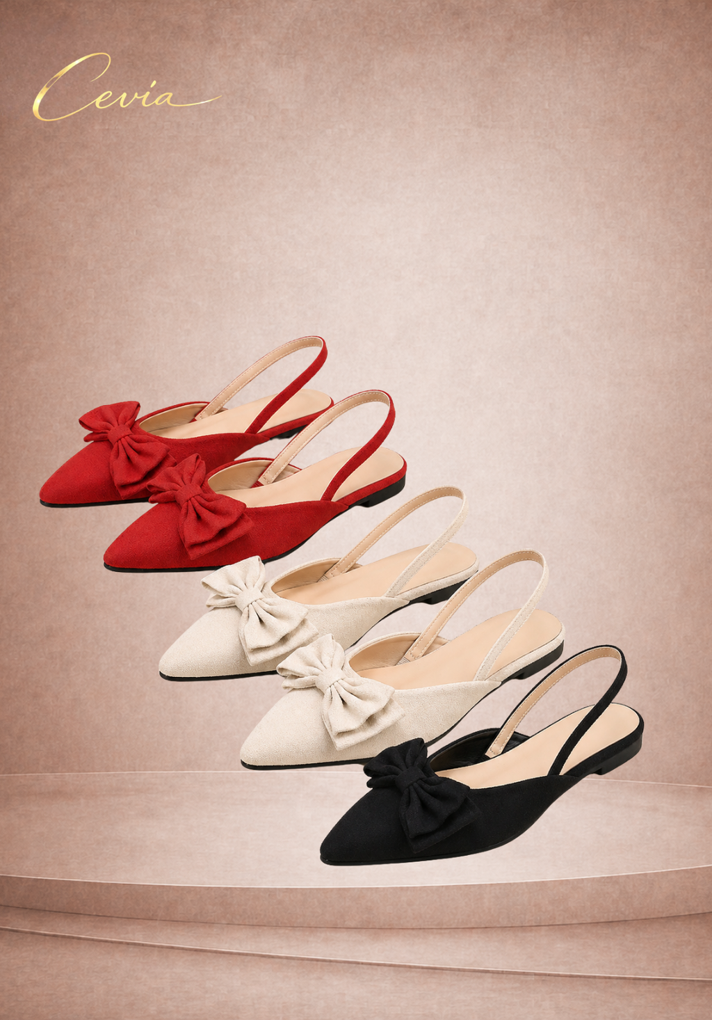 The Milano Bow Slingback Flats