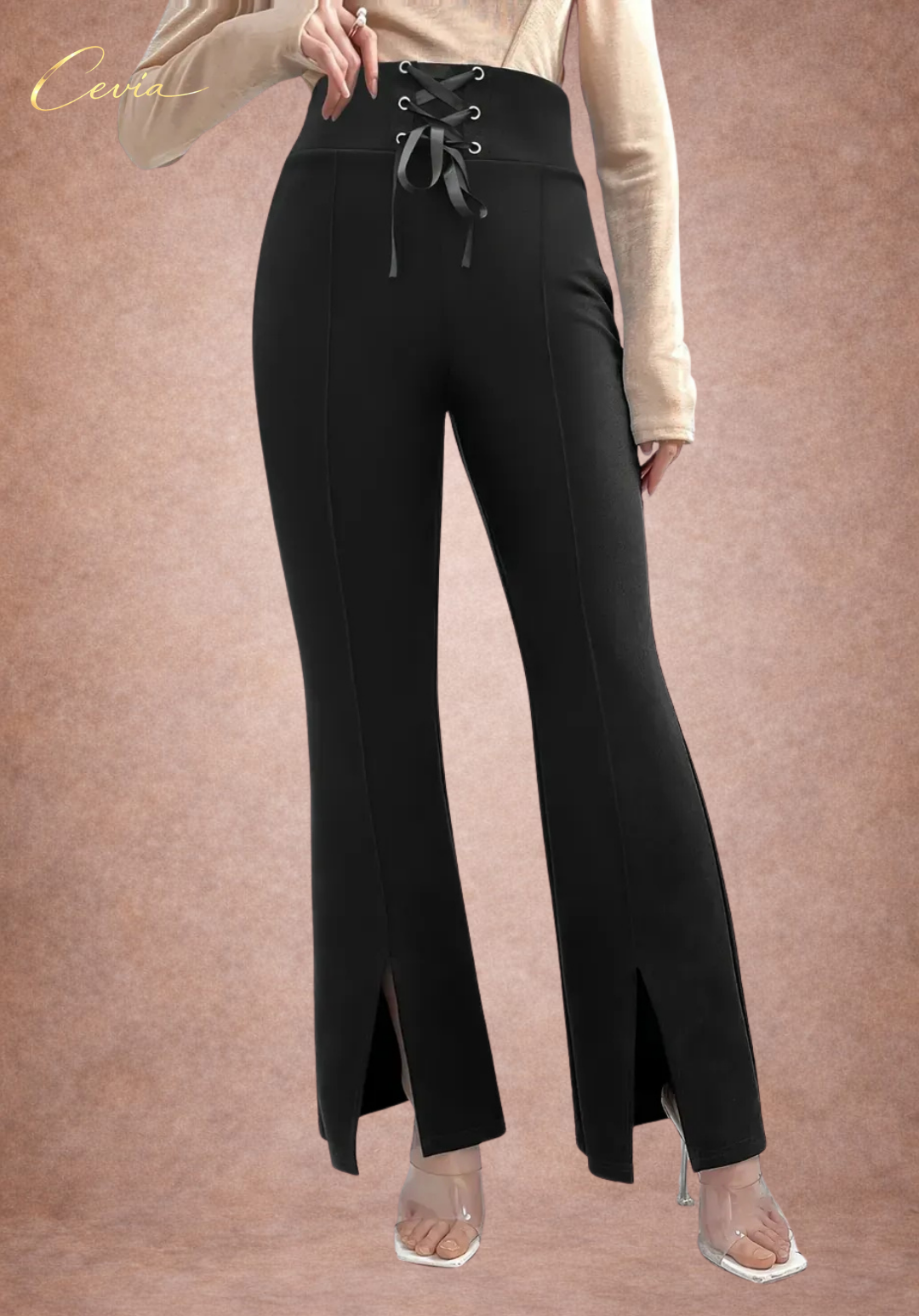 The Marivonne Lace-Front Sculpt Flare Pants
