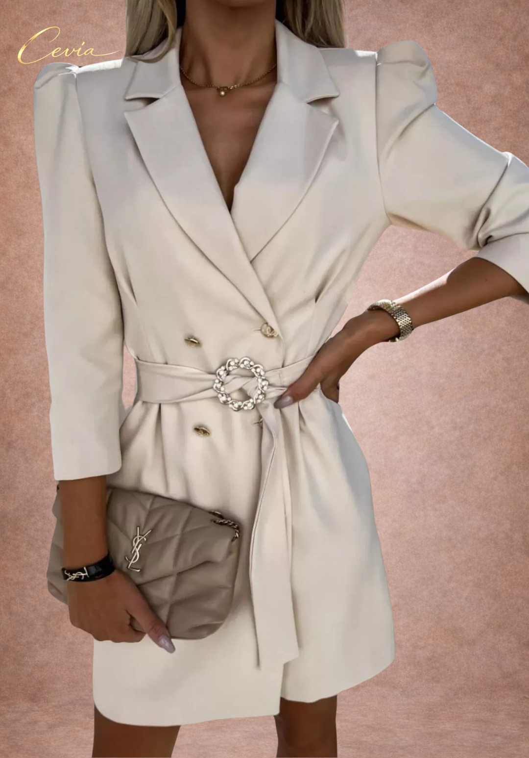 Blazer-Style Belted Mini Dress
