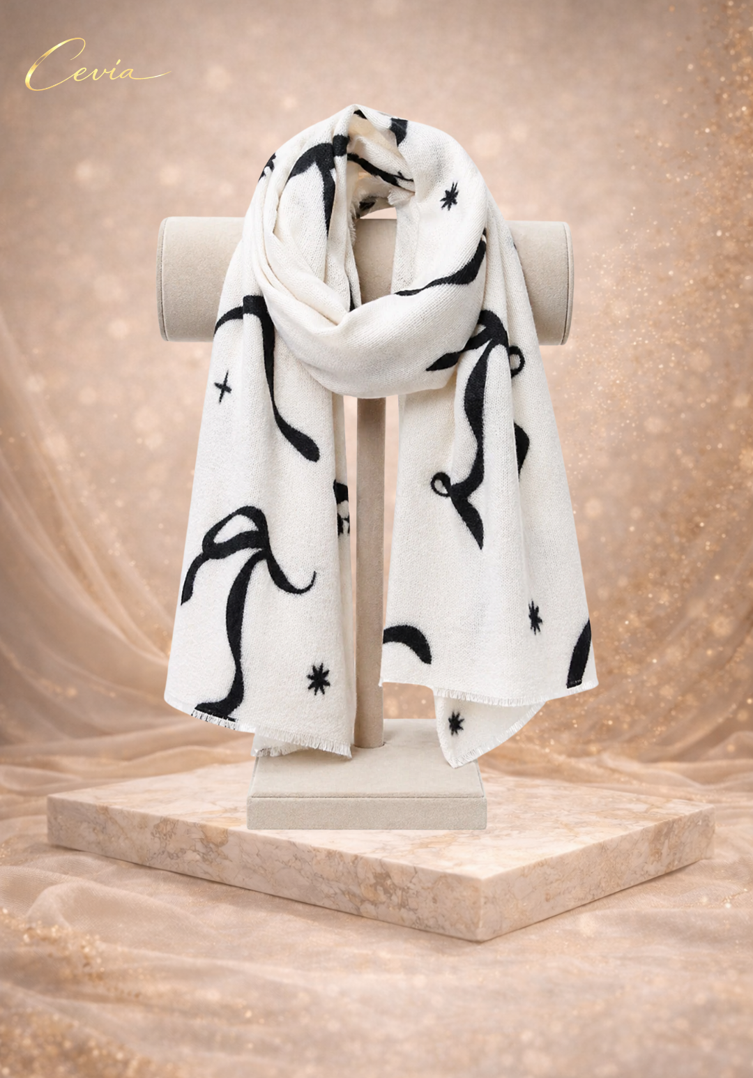 The Noire Ribbon-Whisper Winter Scarf