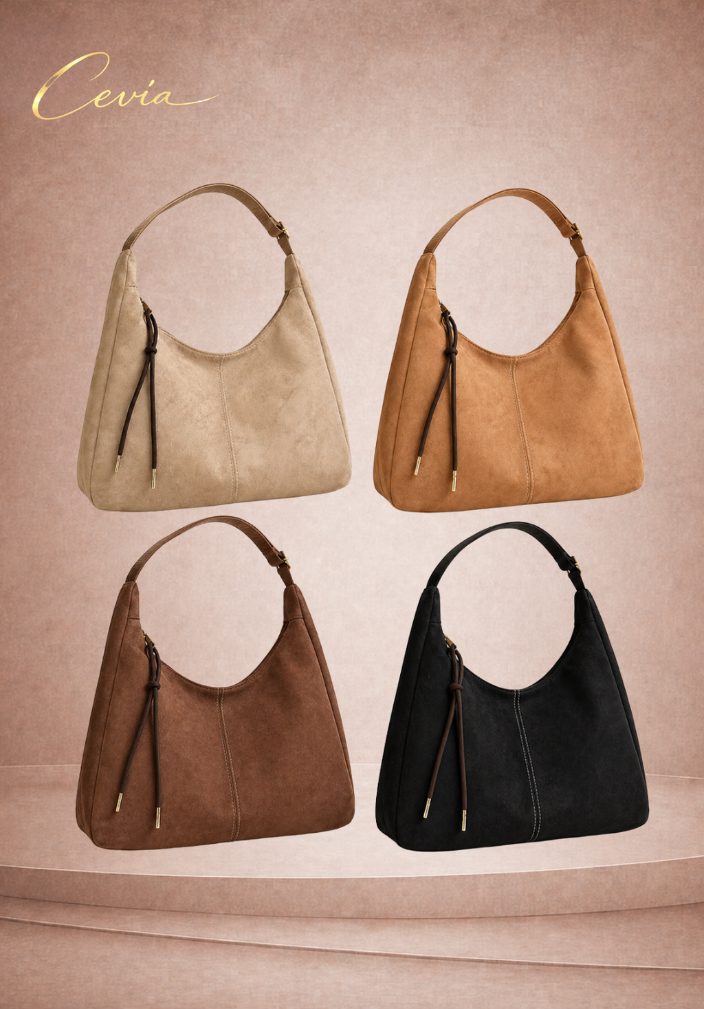 The Velora Suede Shoulder Bag