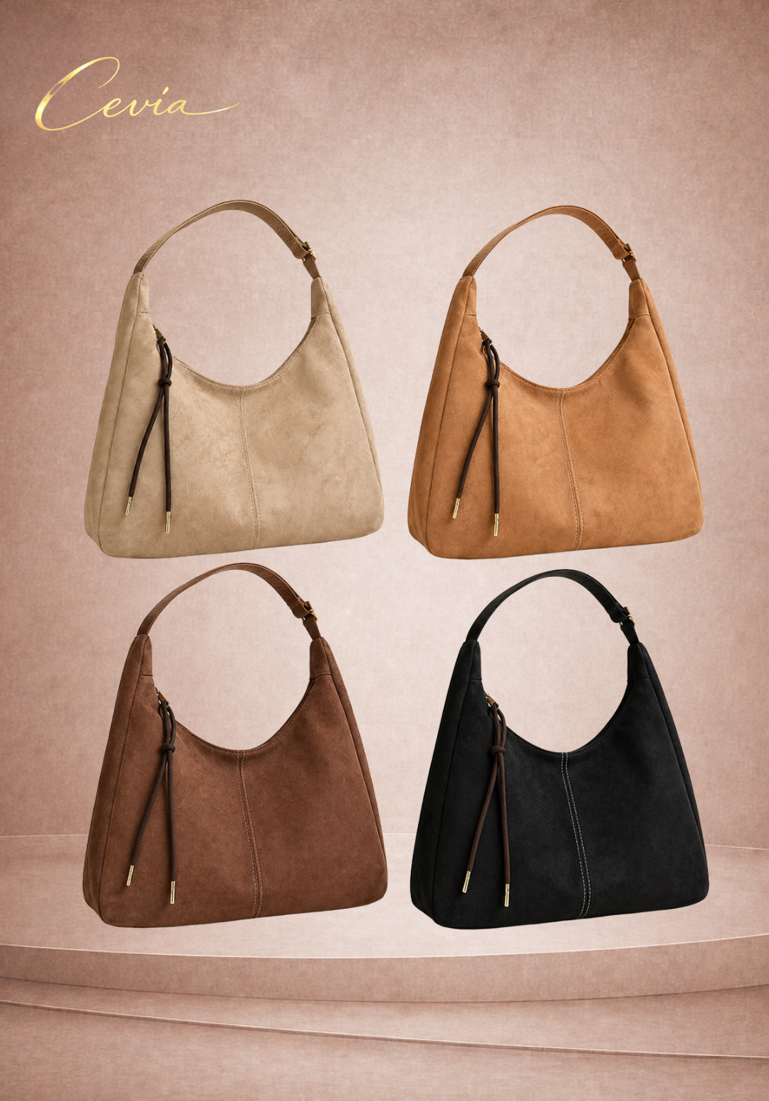 The Velora Suede Shoulder Bag
