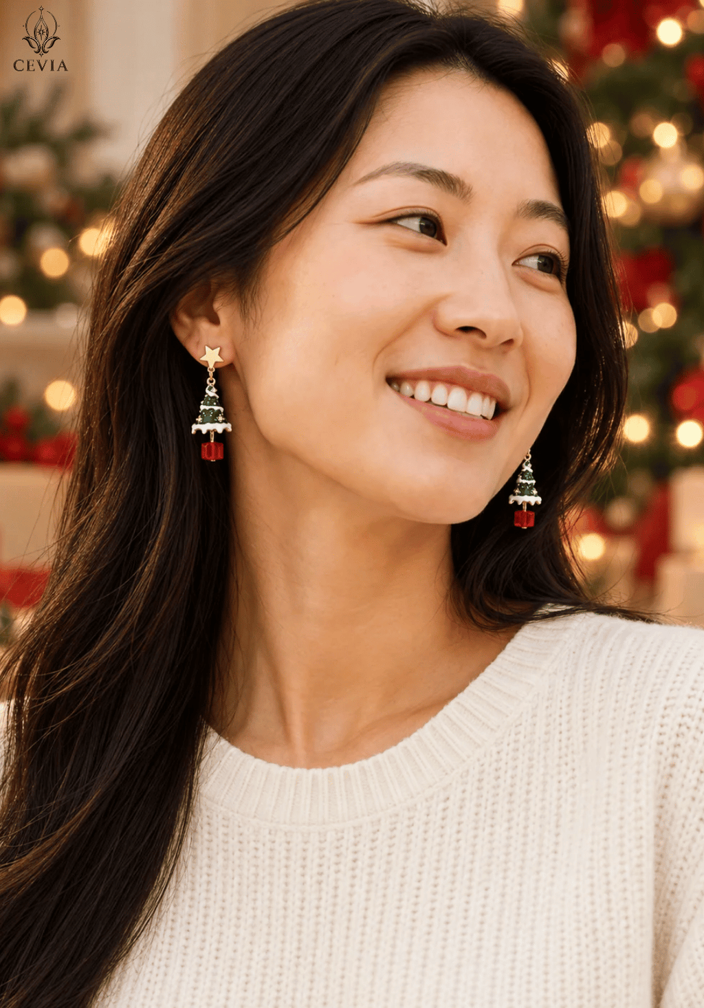 The Christmas Enchanted Tree & Gift Drop Earrings