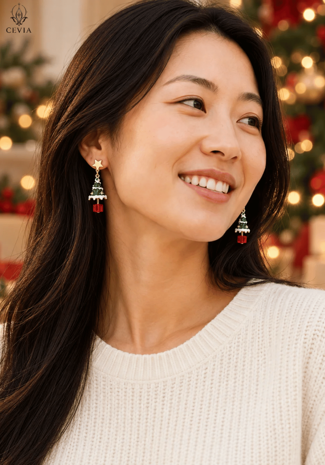 The Christmas Enchanted Tree & Gift Drop Earrings