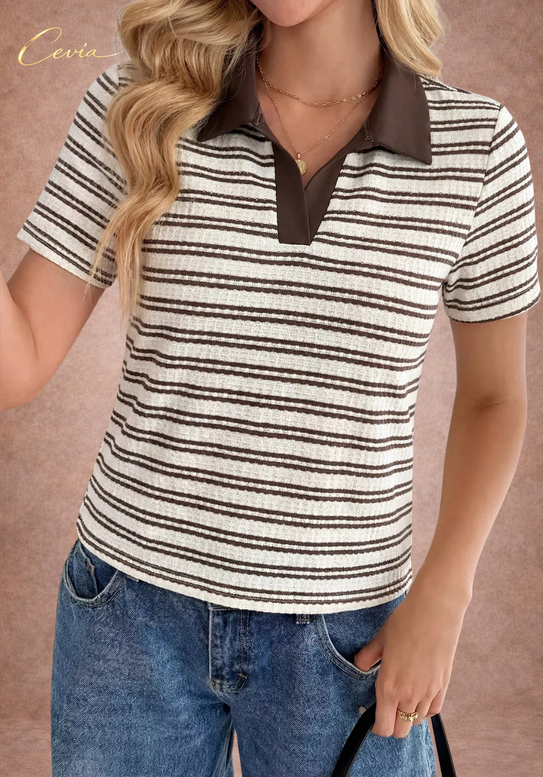 The Monaco Stripe Polo Tee