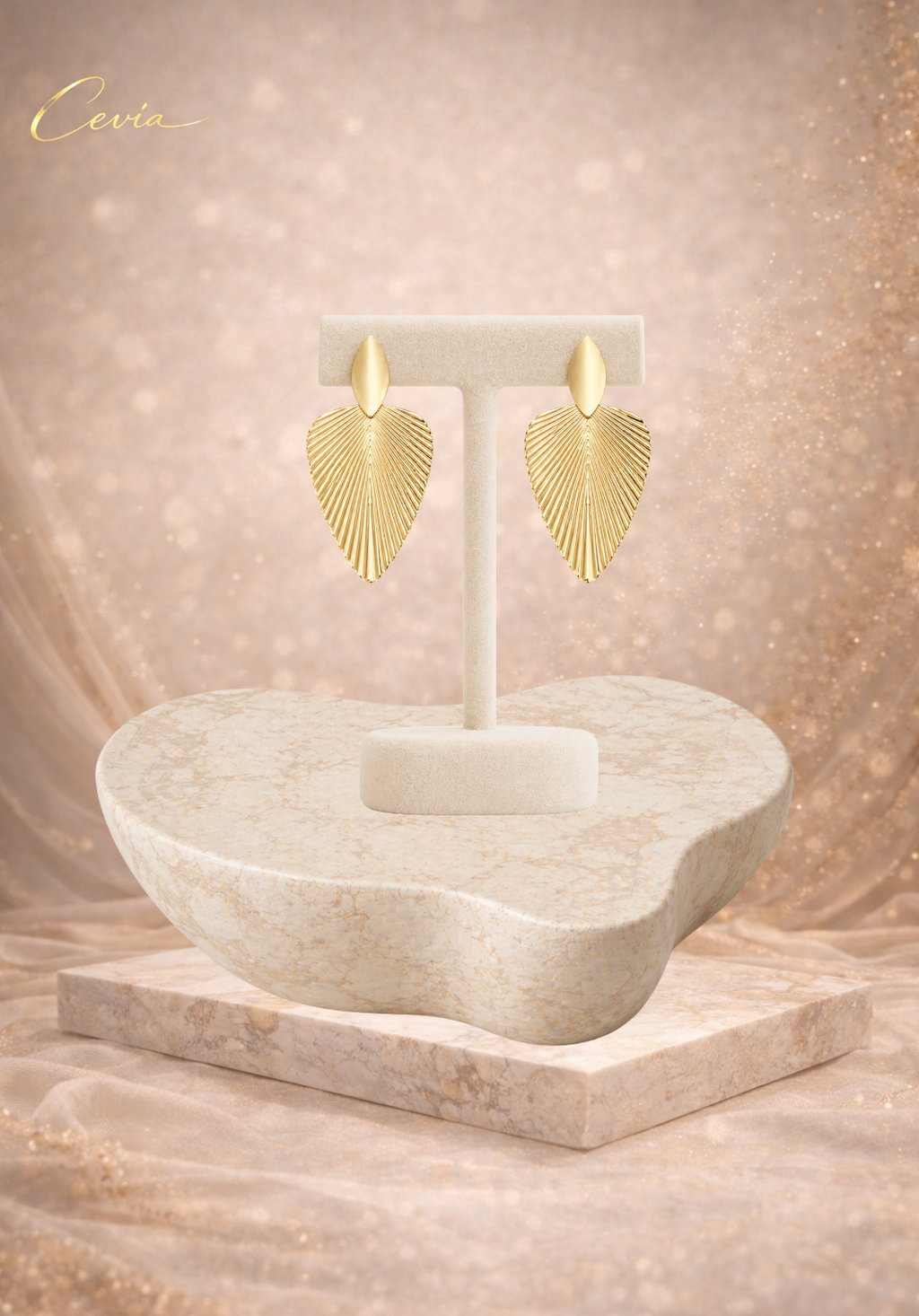 The Aurelia Sculpted Leaf Drop Earrings