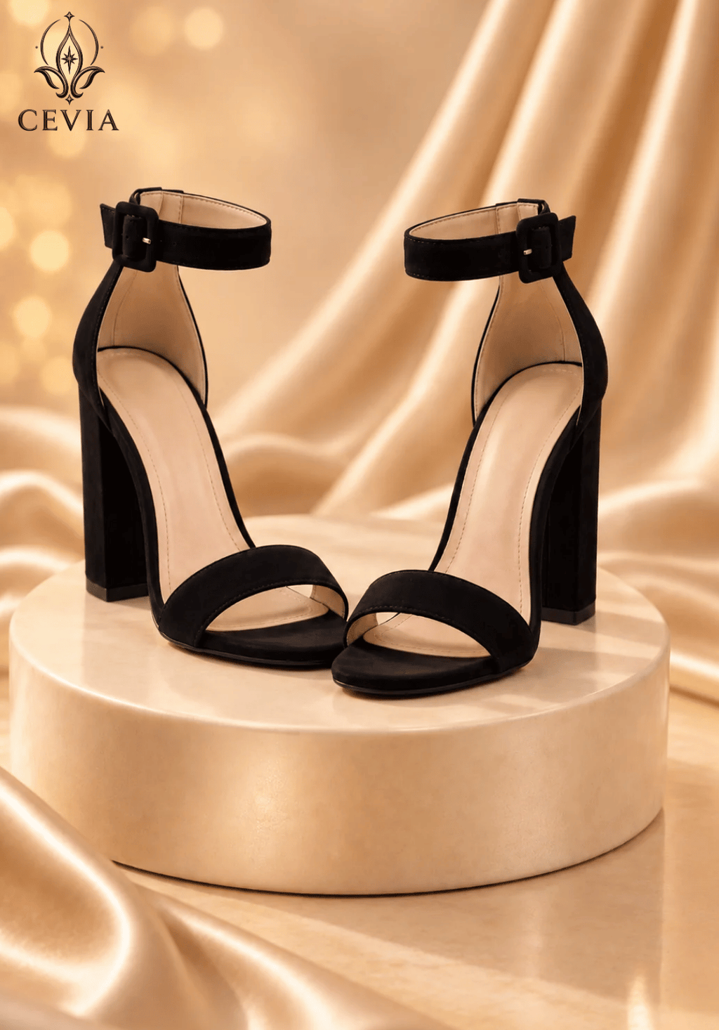 The Signature Suede Block-Heel Sandals