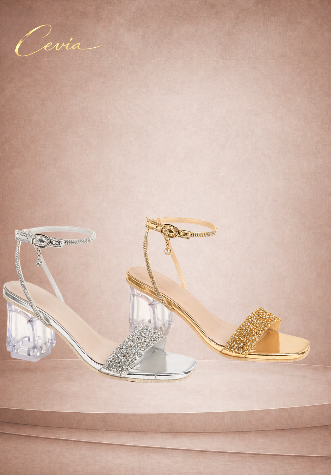 The Crystal Glow Evening Heels