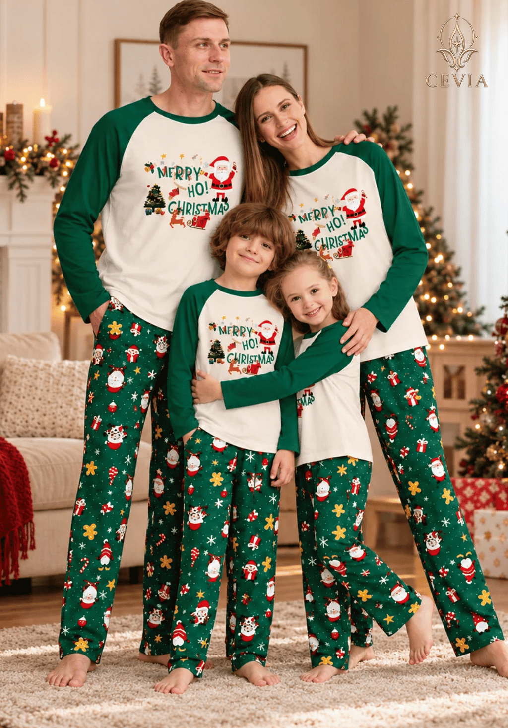 Christmas Family Matching Pajama Sets — Santa's Merry Wishes