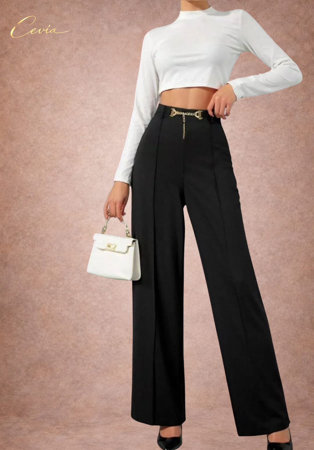 The Noir Prestige Wide-Leg Trousers