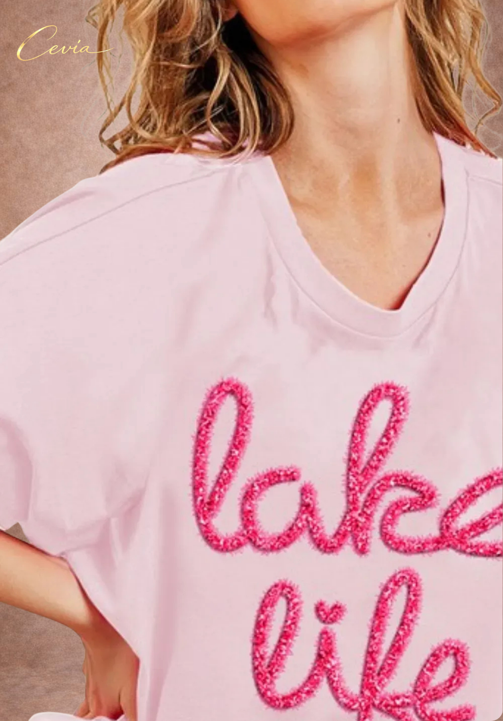 Glitter Letter Graphic Dolman Tee