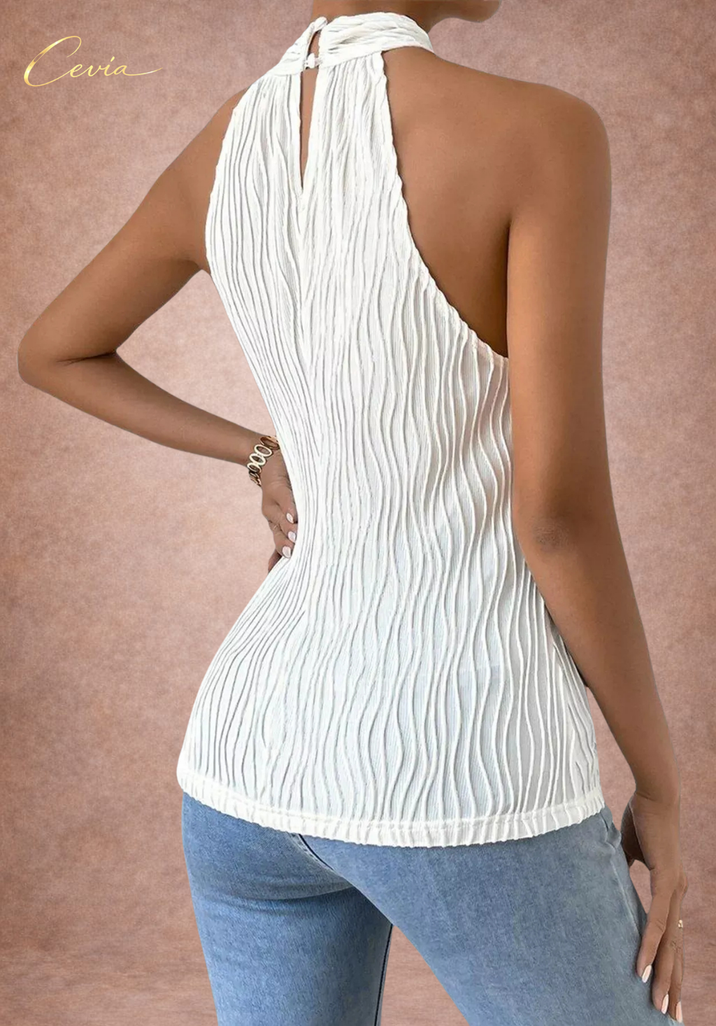 The Aureline Cross-Neck Knit Top