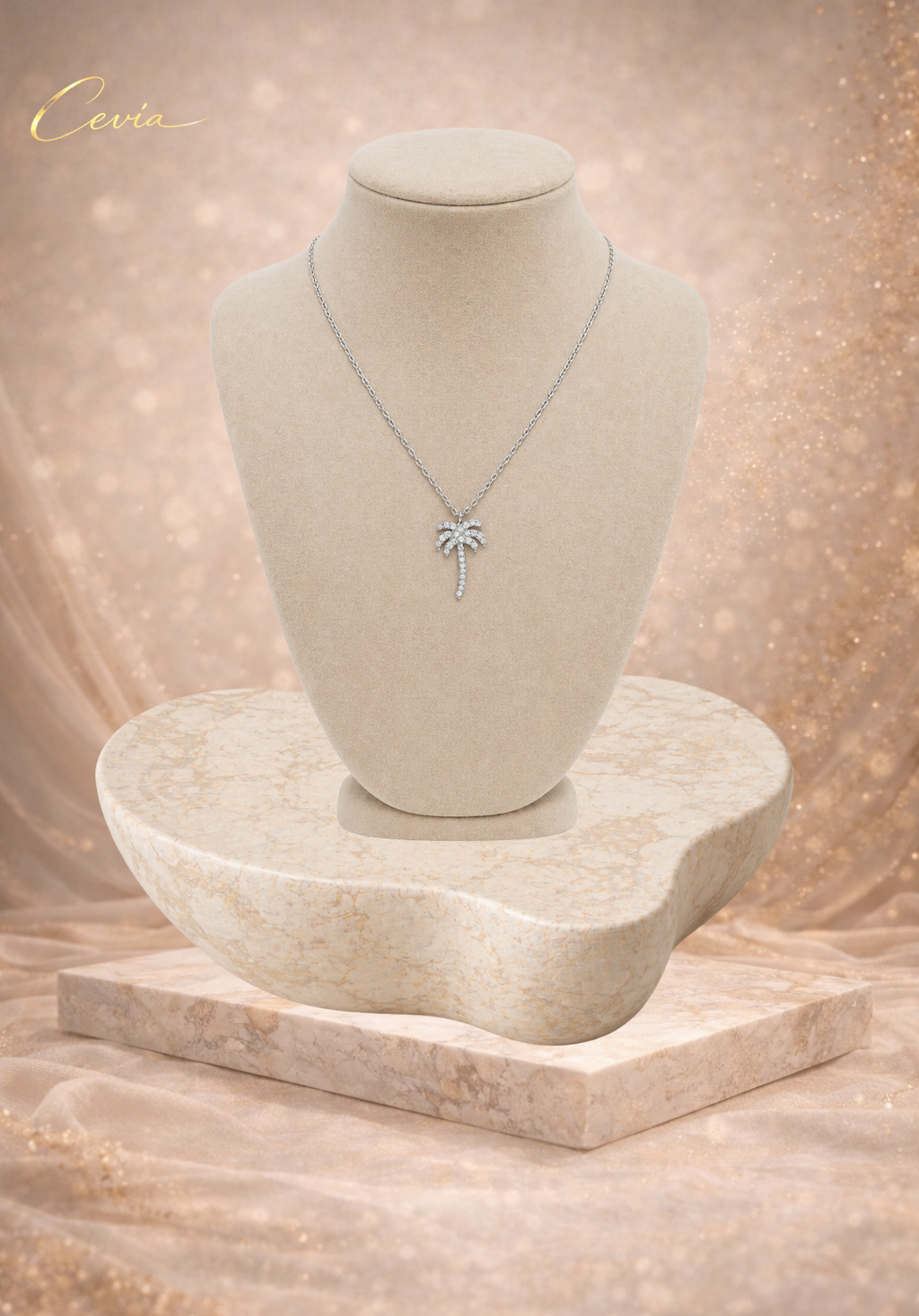 The Riviera Palm Pendant Necklace