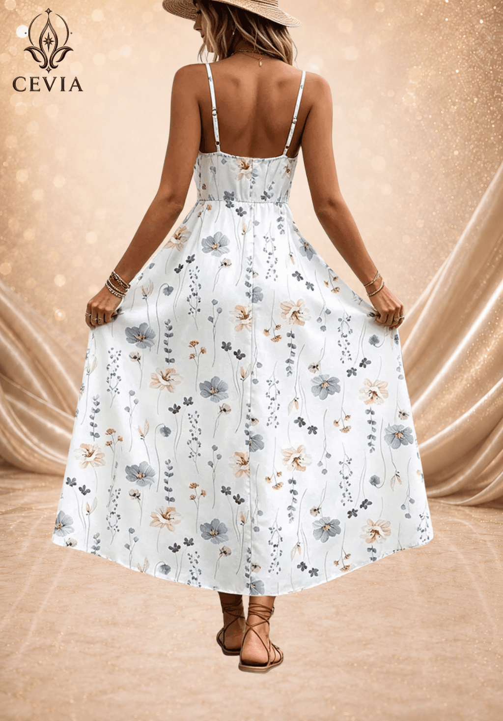 Floral Surplice Maxi Sundress