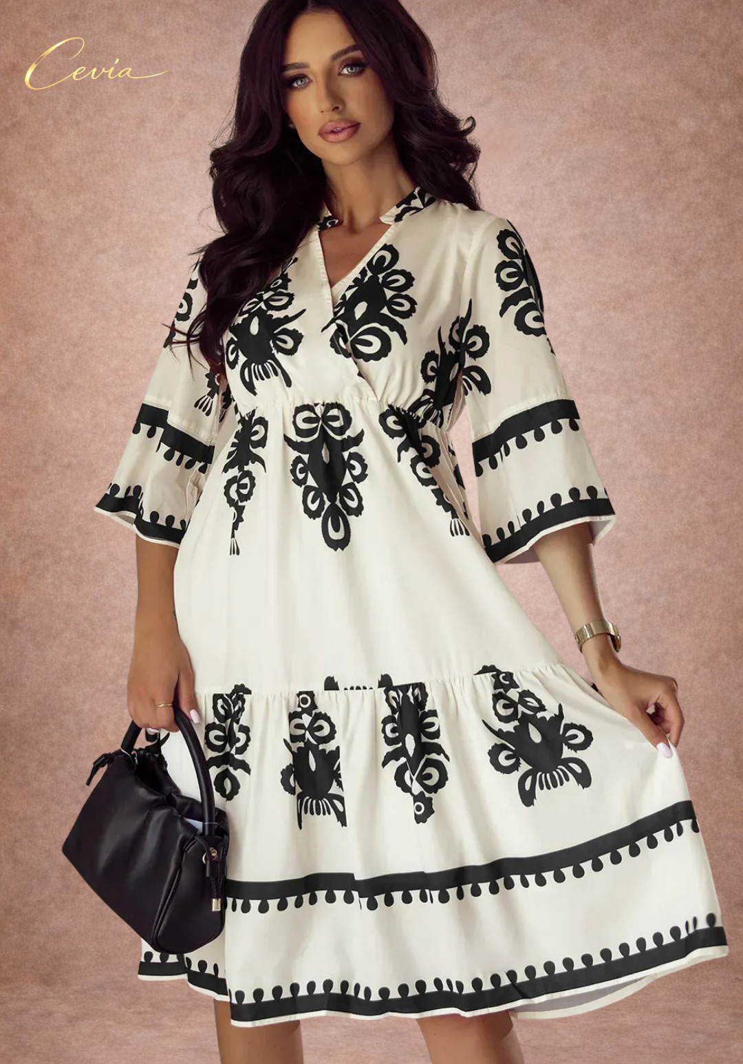 Bohemian V-Neck Tiered Mini Dress