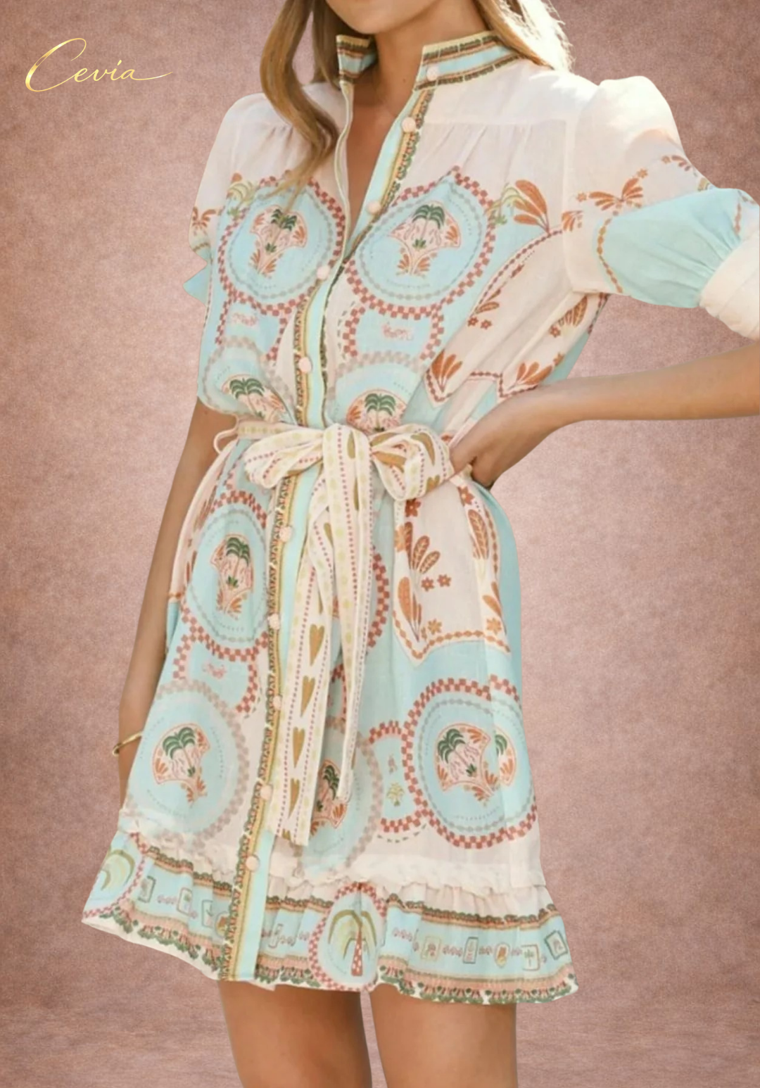 The Solara Printed Shirt Dress
