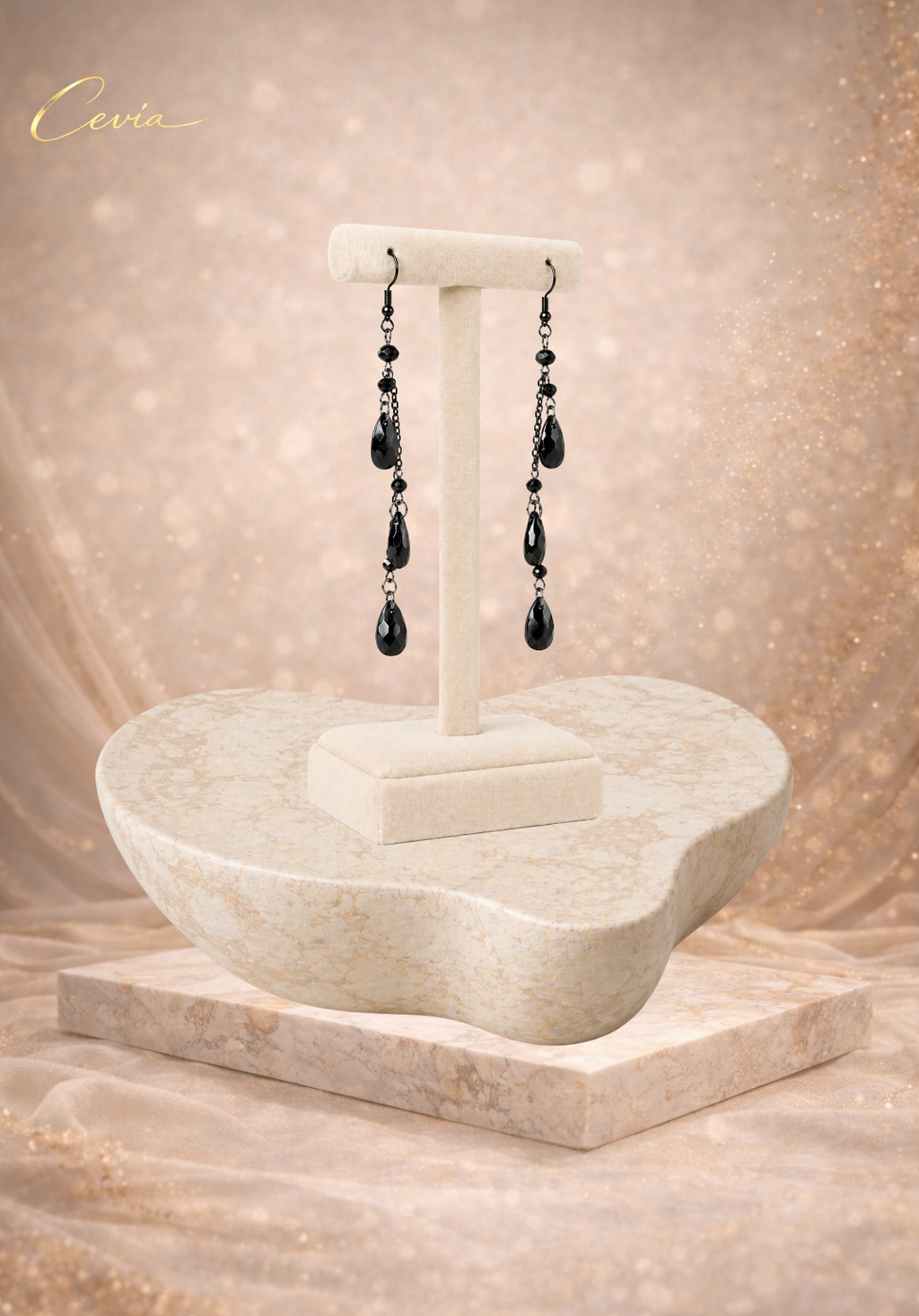The Noirelle Cascade Drop Earrings
