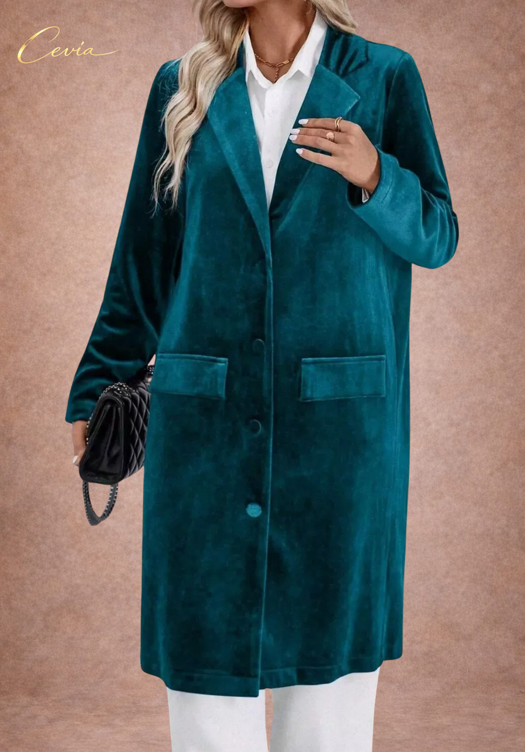 The Velvet Luxe Longline Blazer Coat