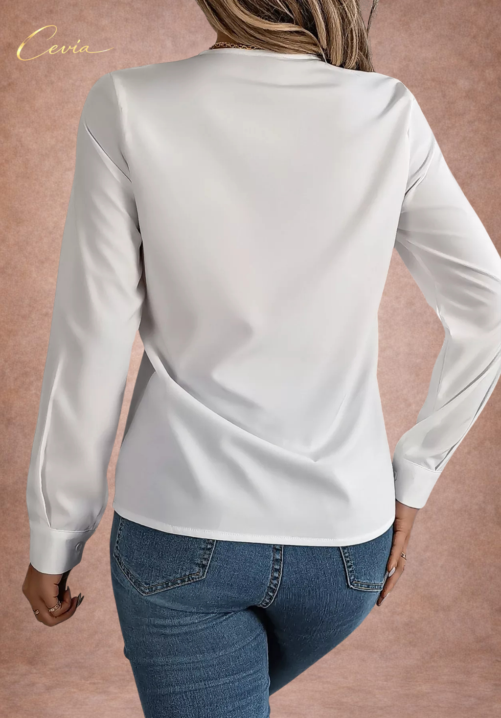 The Celestine Pleat-Detail Luxe Blouse