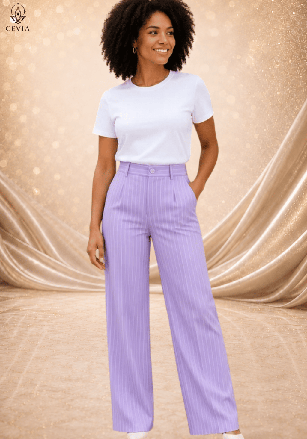 The Pinstripe Authority Wide-Leg Pants
