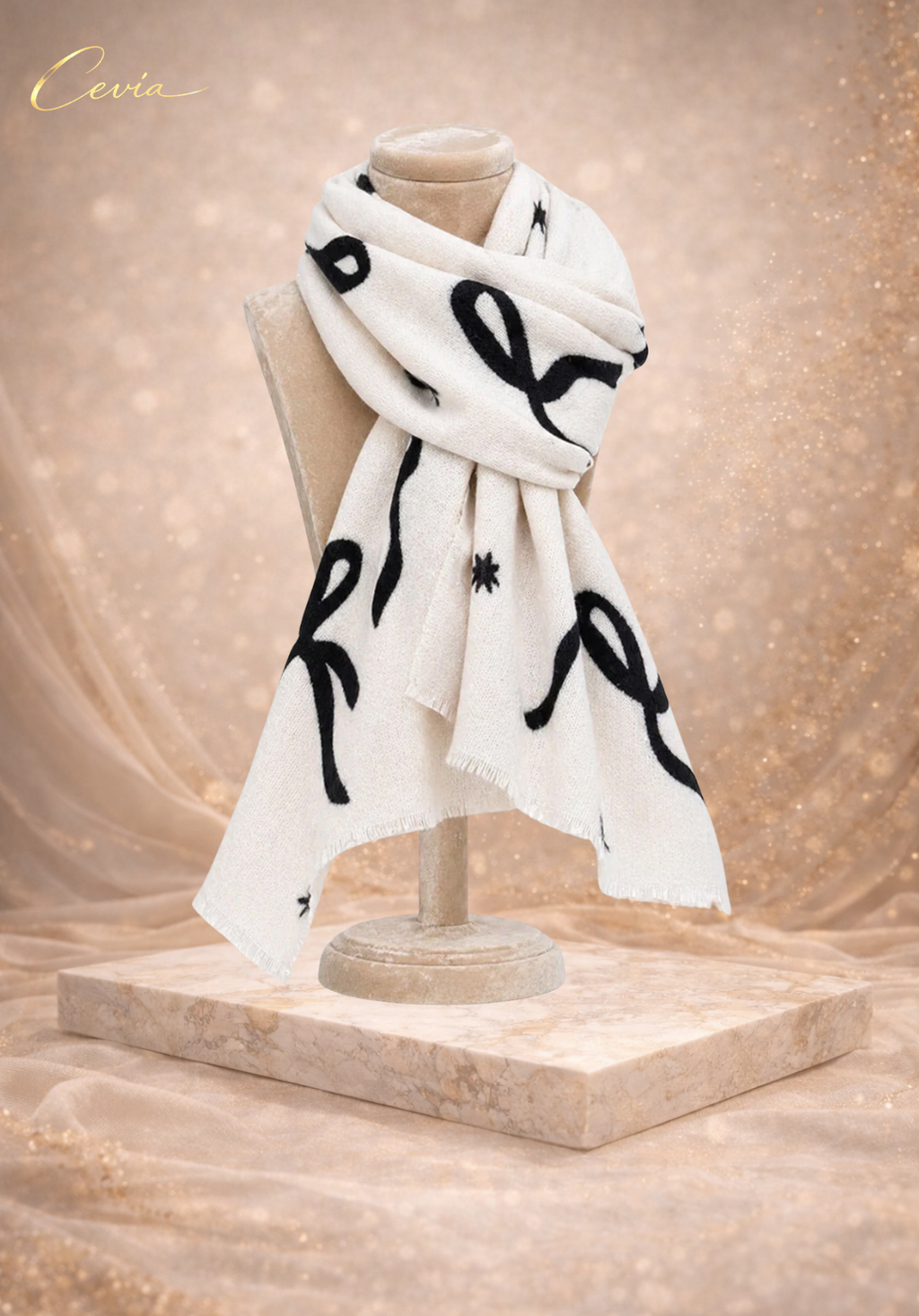 The Noire Ribbon-Whisper Winter Scarf