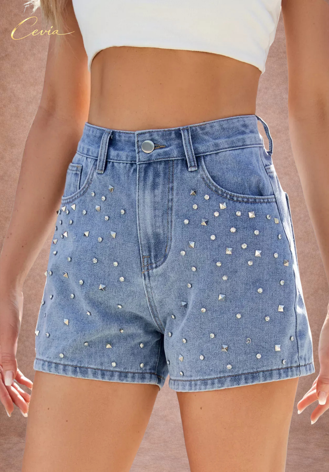 The Étoile Crystal Denim Shorts