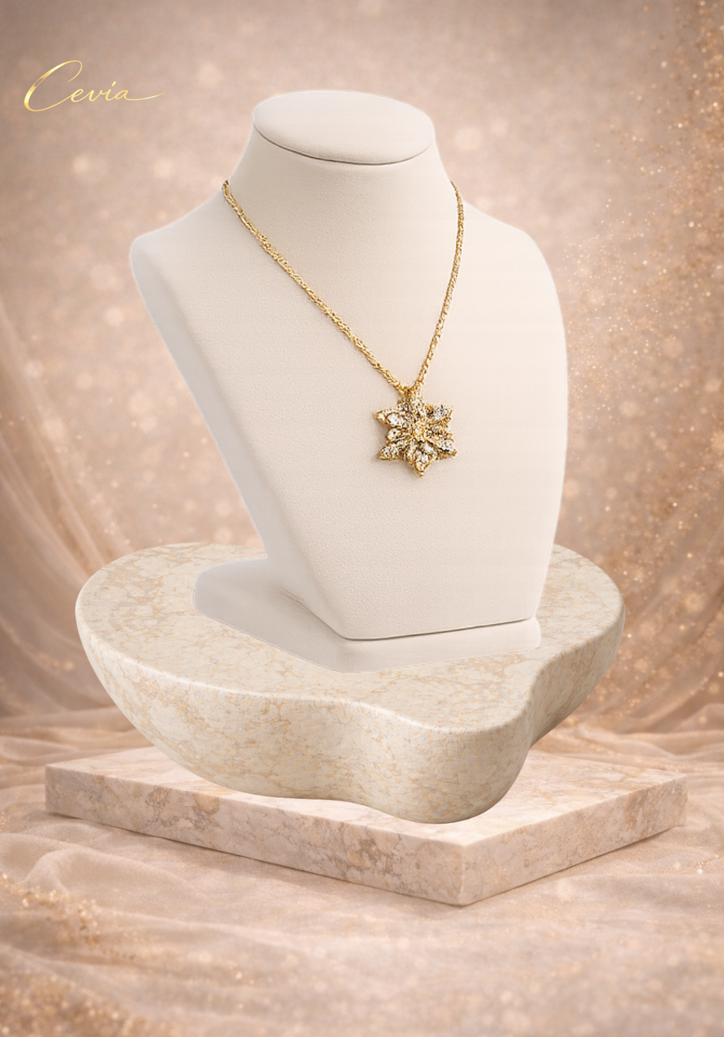 The Lumière Frosted Snowflake Pendant Necklace