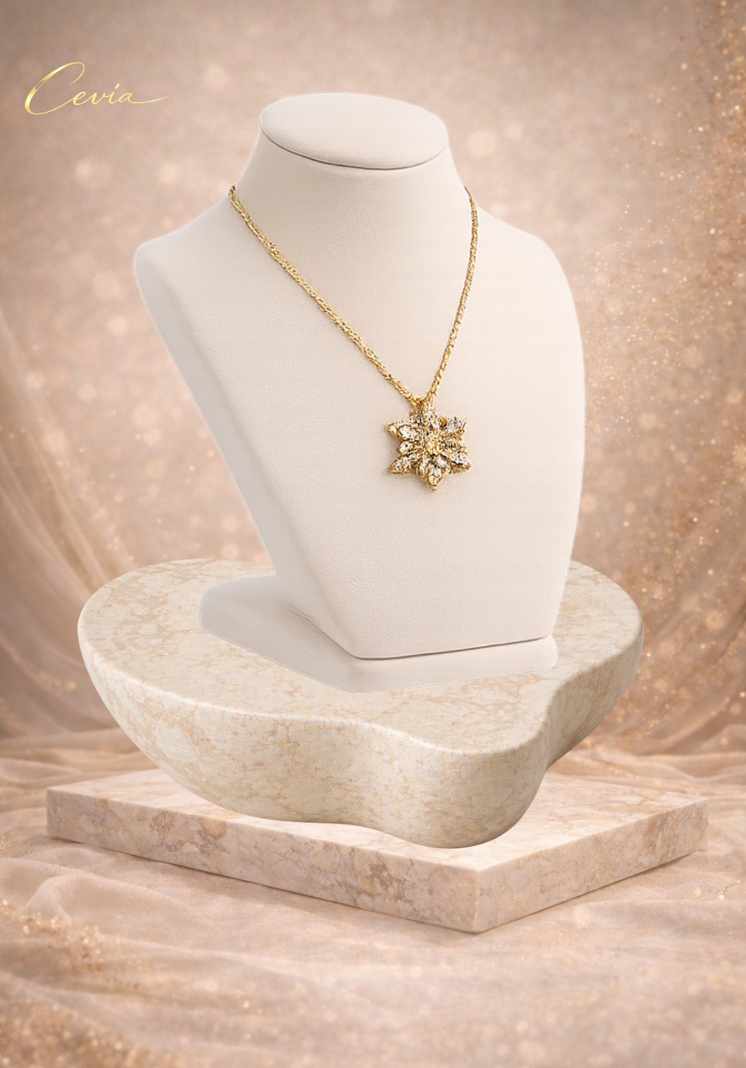 The Lumière Frosted Snowflake Pendant Necklace