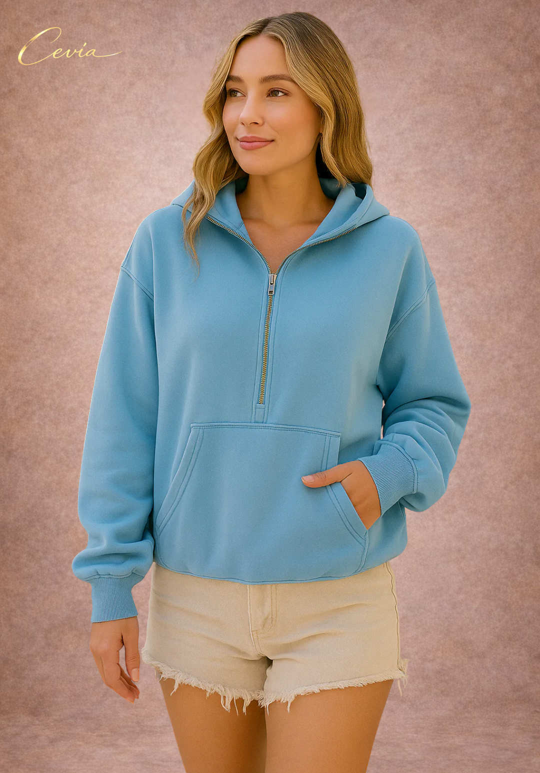 The Celestine Soft-Wash Half-Zip Hoodie