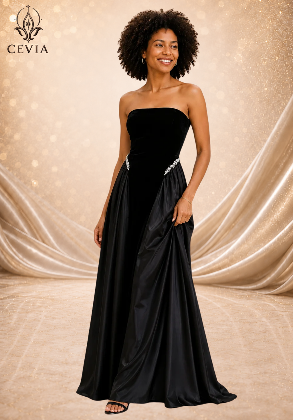 The Rhinestone Lace-Up Evening Gown