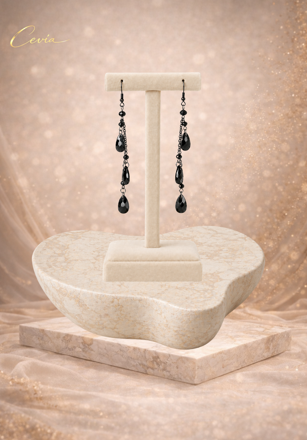 The Noirelle Cascade Drop Earrings