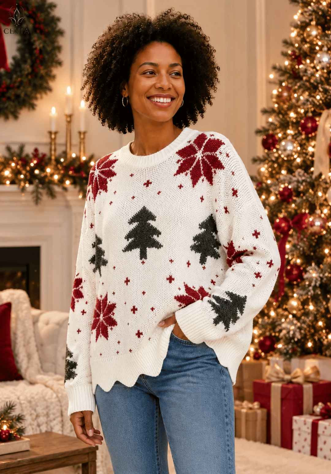 Jersey de punto navideño Bosque Encantado