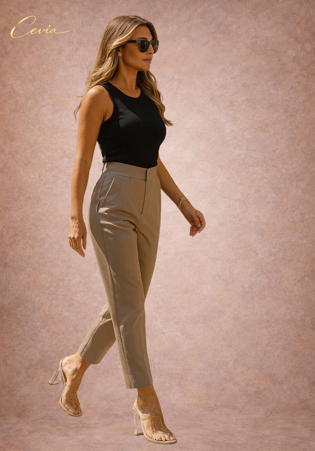 The Marivonne Satin-Matte Tailored Trousers