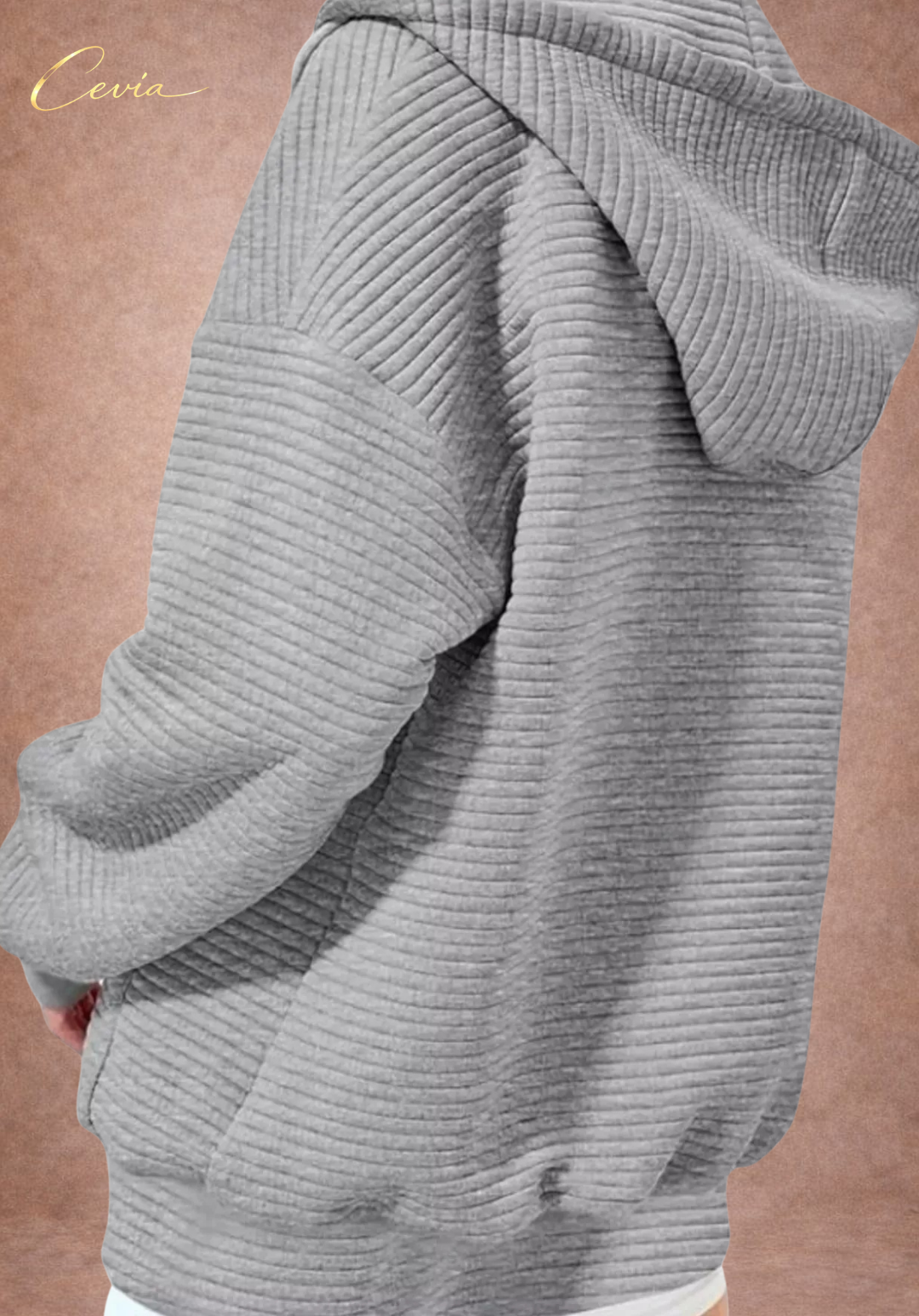 The Nyelle Ribbed Plush Zip Hoodie