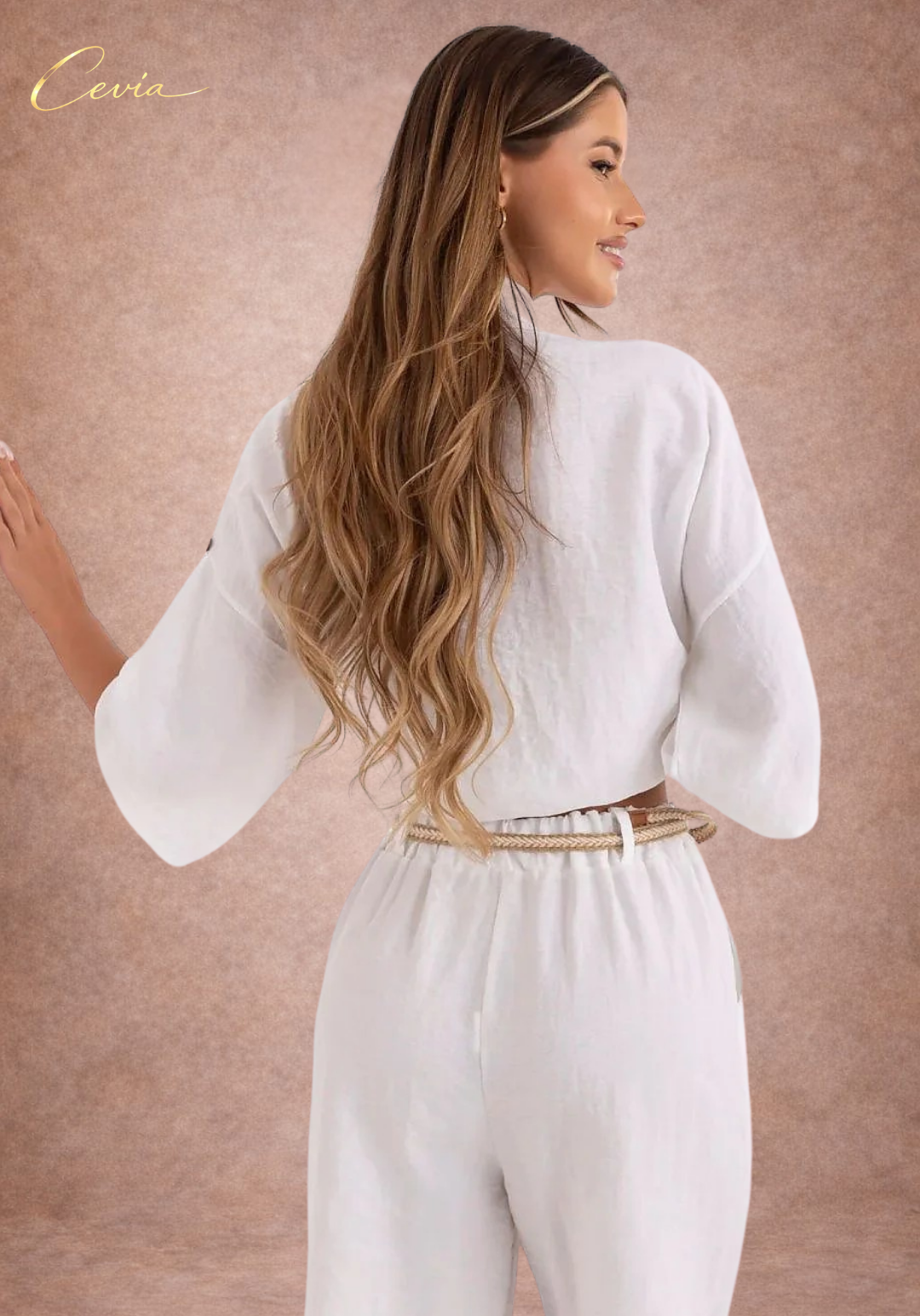 Boho Linen-Blend Belted Bermuda Shorts