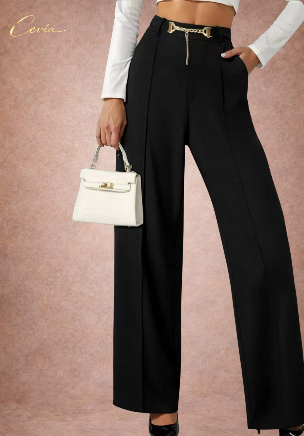The Noir Prestige Wide-Leg Trousers
