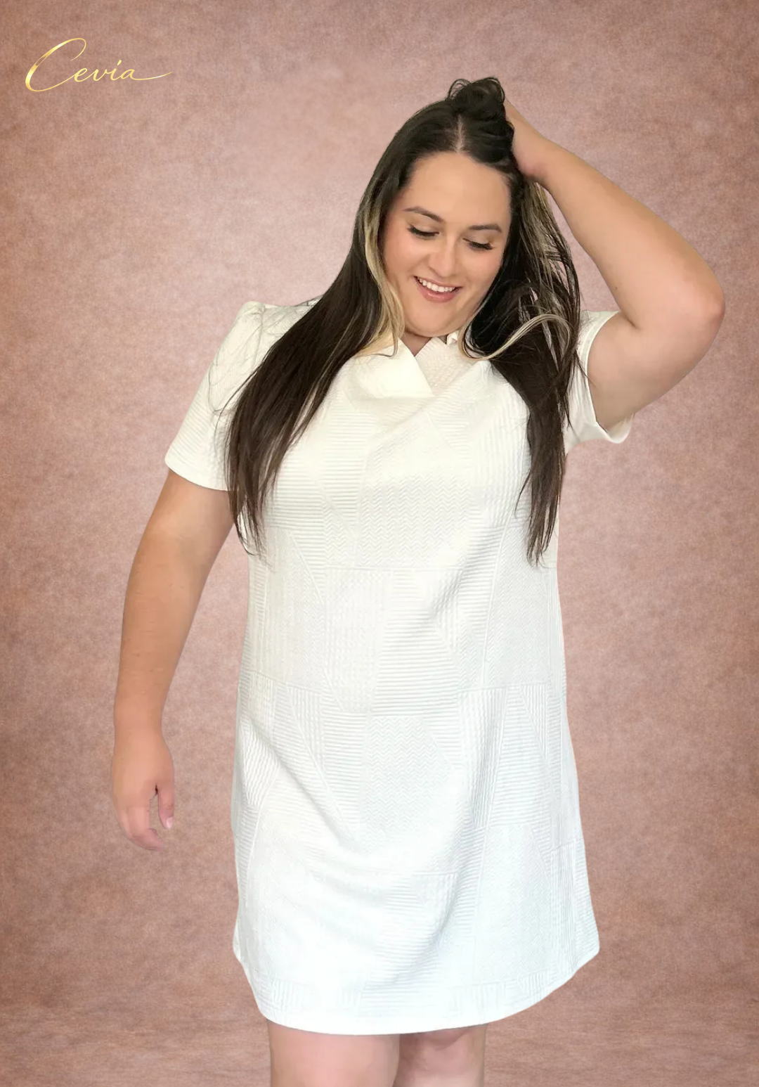 The Ivory Poise Textured Dress