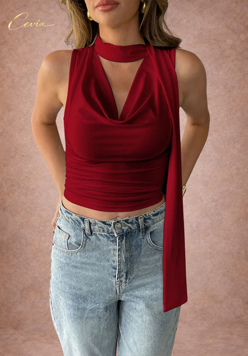 The Vivienne Draped Scarf Top