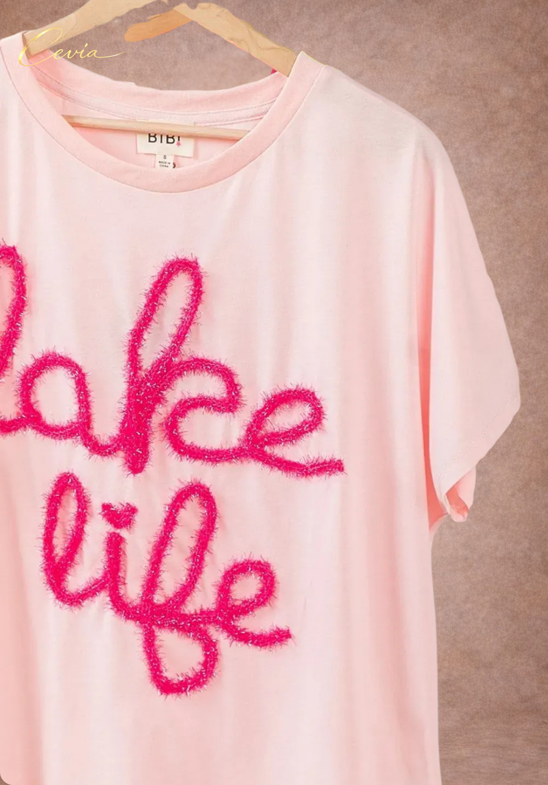 Glitter Letter Graphic Dolman Tee