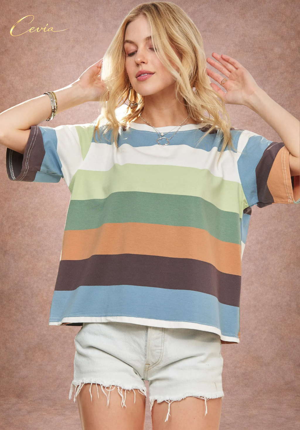 Multi-Stripe Relaxed Casual Top