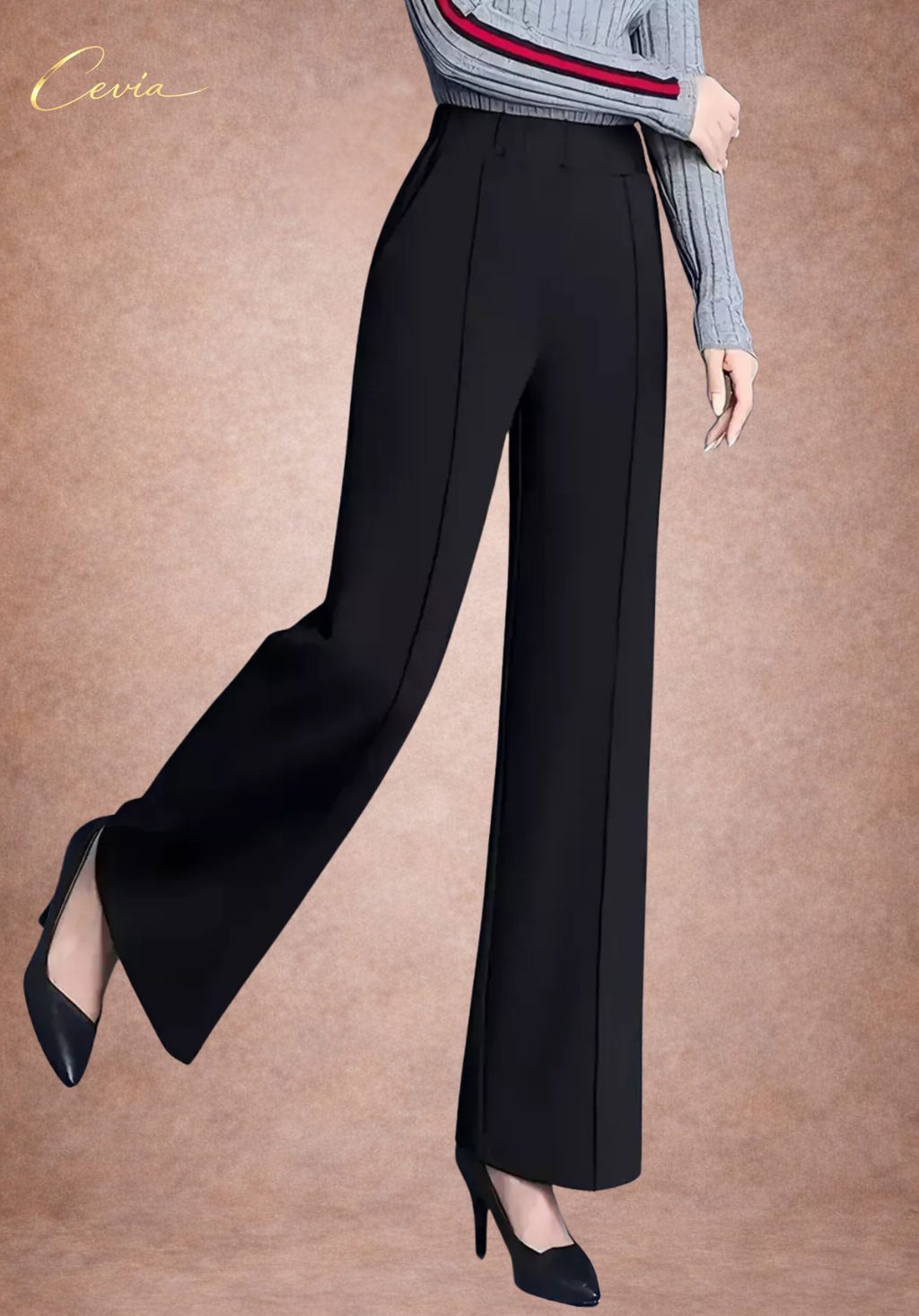 The Corvella Sleek-Line Wide-Leg Tailored Trousers
