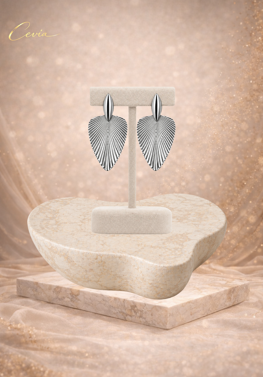 The Aurelia Sculpted Leaf Drop Earrings