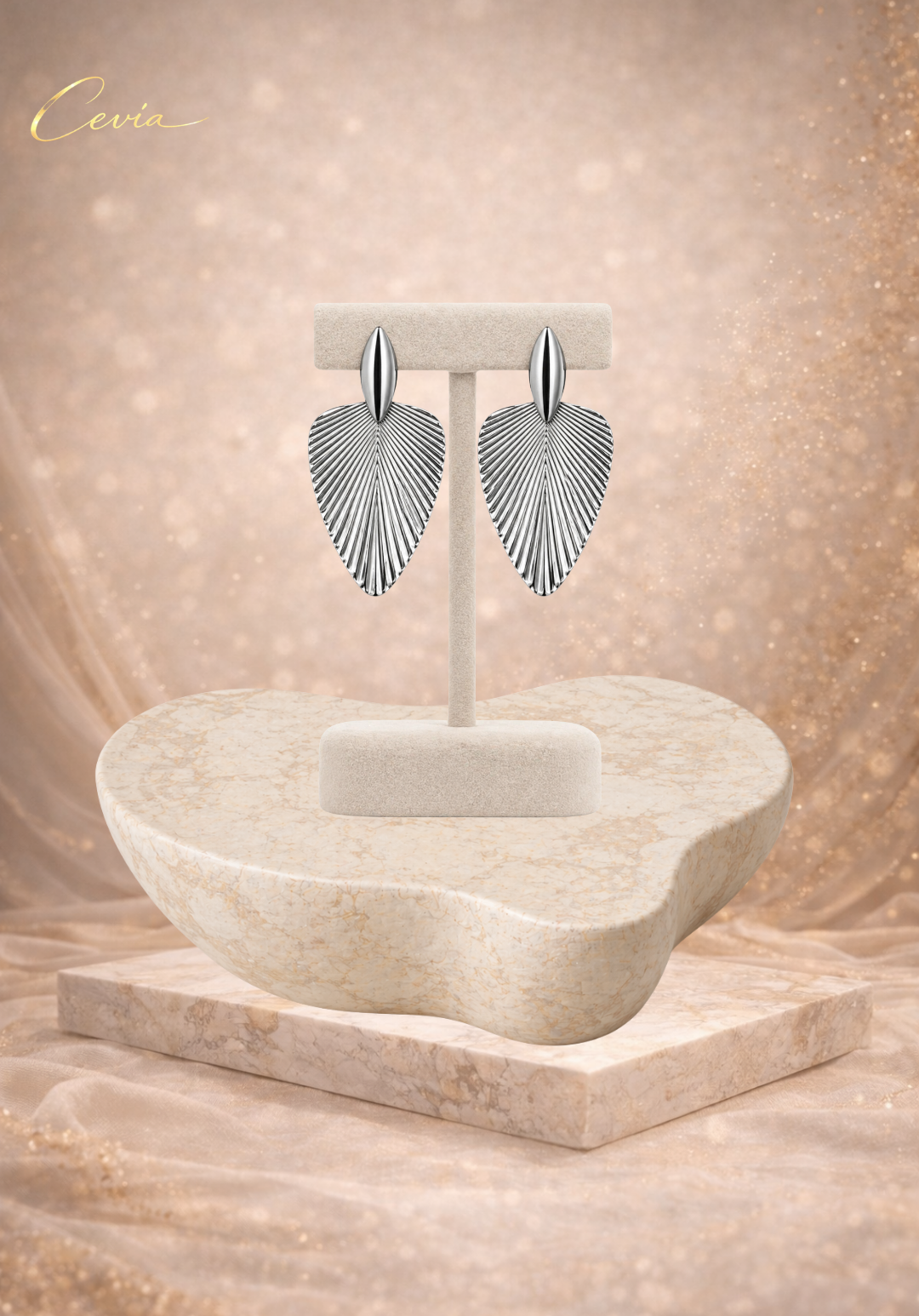 The Aurelia Sculpted Leaf Drop Earrings
