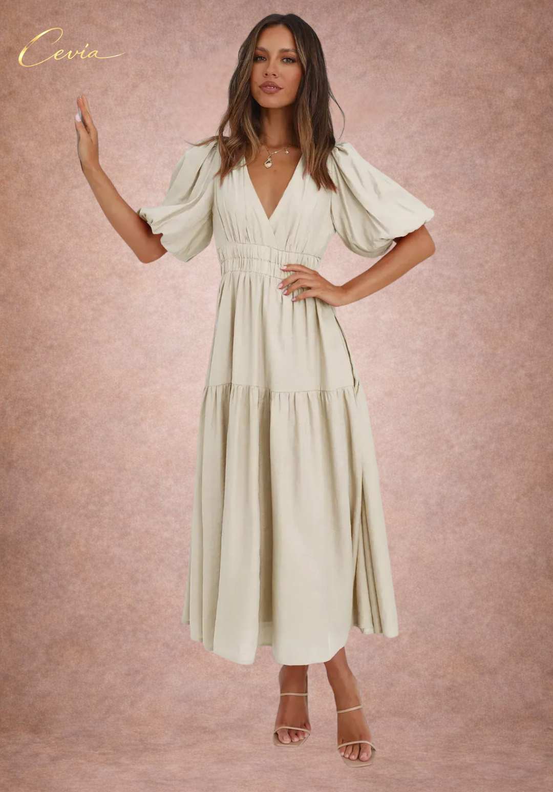 The Graceful Harmony Tiered Midi Dress
