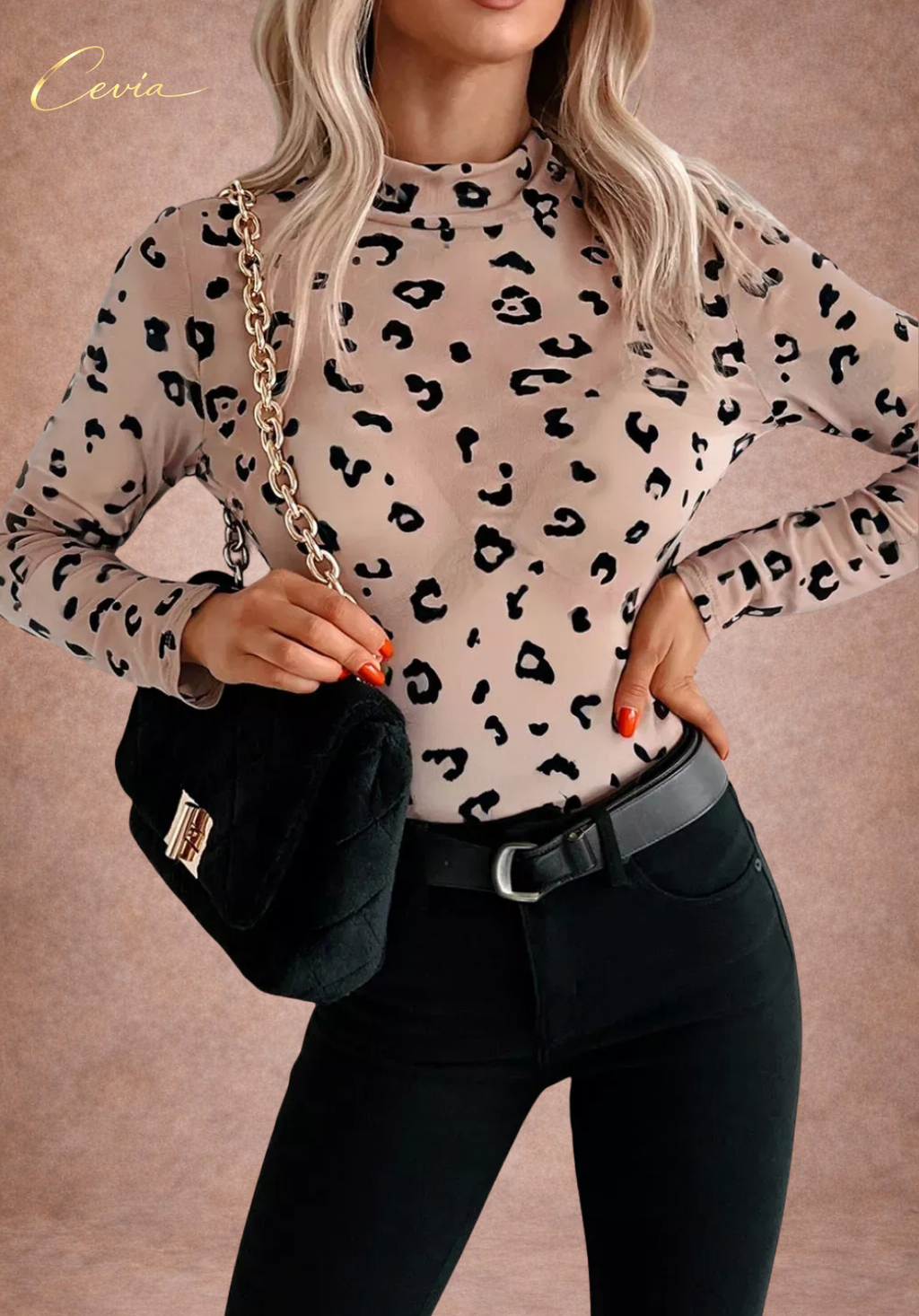 The Léophelle Sheer Rose-Taupe Bodysuit